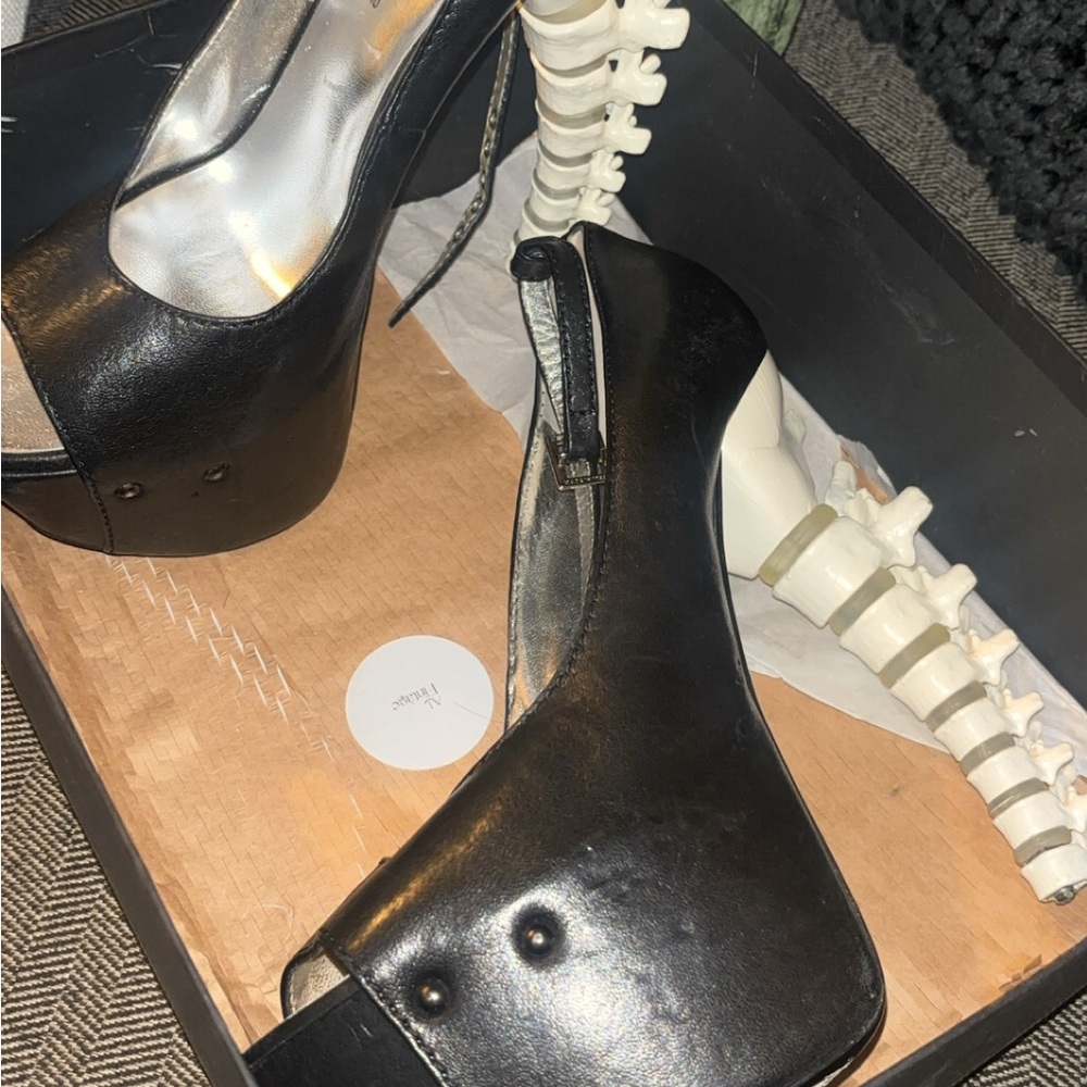 DSQUARED2 Black Peep-Toe Platform Heels SOLD